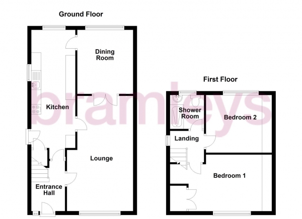 Floor Plan Image for 2 Bedroom Semi-Detached House for Sale in Albany Drive, Dalton, Huddersfield