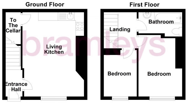 Floor Plan for 2 Bedroom Terraced House for Sale in Cowrakes Road, Lindley, HD3, 3ST - Guide Price &pound75,000