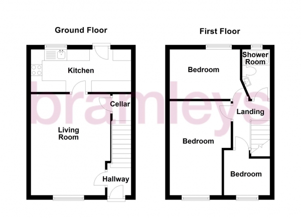 Floor Plan Image for 3 Bedroom Terraced House to Rent in Claywell, Golcar, Huddersfield