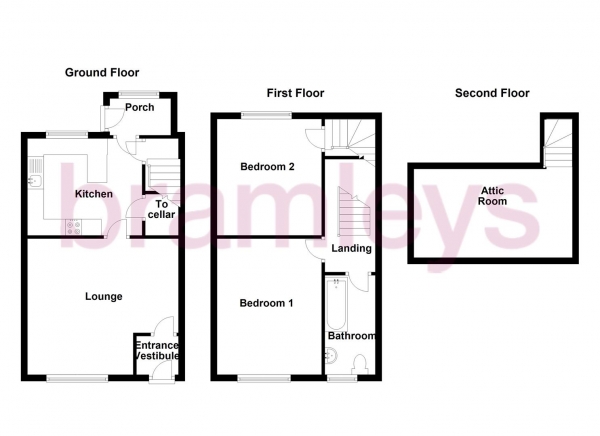 Floor Plan Image for 2 Bedroom Terraced House for Sale in Holmfield Road, Clayton West, Huddersfield