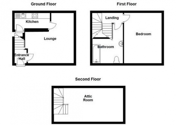 Floor Plan Image for 2 Bedroom Terraced House to Rent in May Street, Crosland Moor, Huddersfield