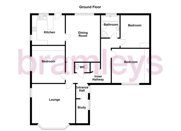 Floor Plan Image for 3 Bedroom Detached Bungalow for Sale in Occupation Road, Lindley, Huddersfield