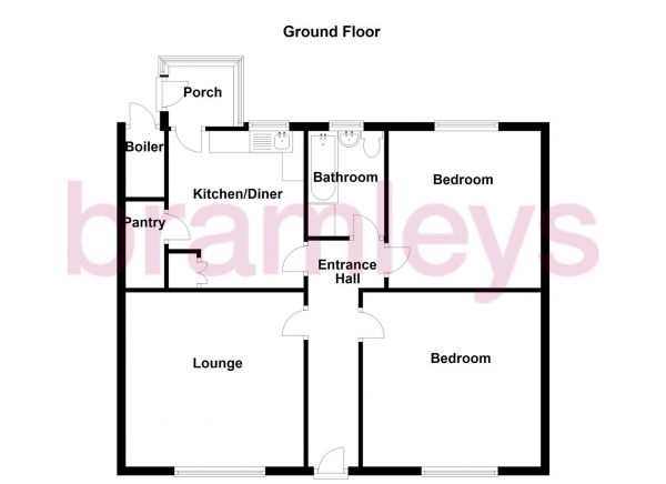 Floor Plan Image for 2 Bedroom Semi-Detached Bungalow for Sale in Tom Lane, Crosland Moor, Huddersfield