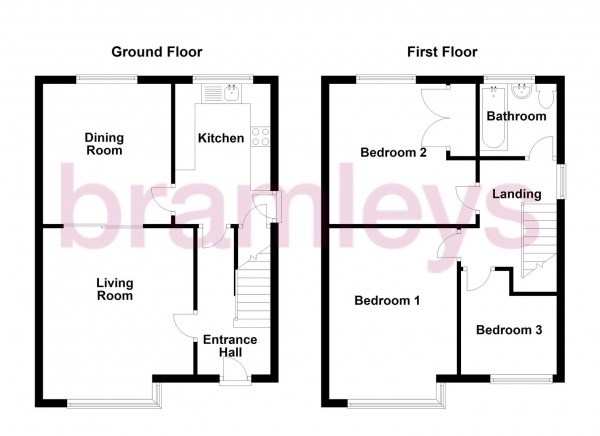 Floor Plan Image for 3 Bedroom Semi-Detached House to Rent in Boothroyd Drive, Crosland Moor, Huddersfield