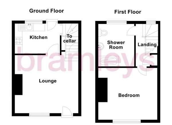 Floor Plan Image for 1 Bedroom Terraced House for Sale in Broomfield Road, Marsh, Huddersfield