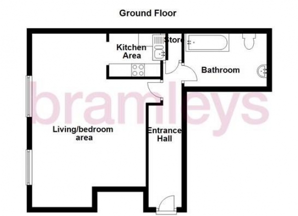 Floor Plan Image for 1 Bedroom Flat to Rent in Church Street, Huddersfield