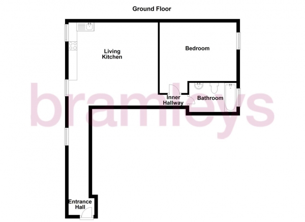 Floor Plan Image for 1 Bedroom Flat to Rent in 33 High Street, Heckmondwike