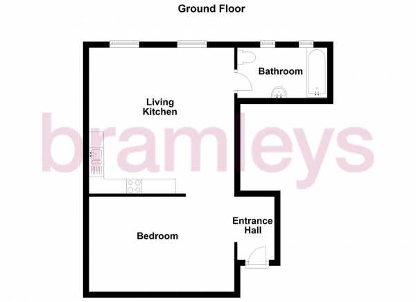 Floor Plan Image for 1 Bedroom Flat to Rent in 33 High Street, Heckmondwike