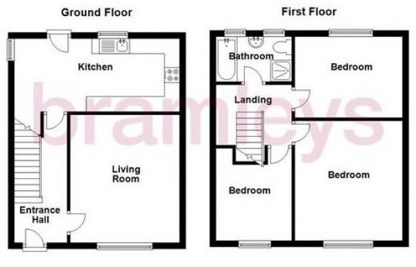 Floor Plan Image for 3 Bedroom Terraced House for Sale in Moorside Avenue, Crosland Moor, Huddersfield