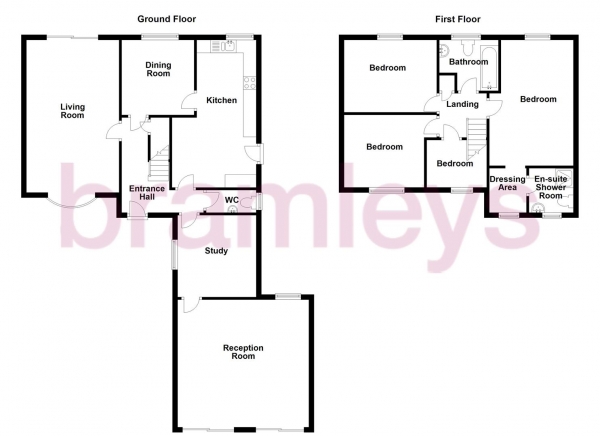 Floor Plan Image for 4 Bedroom Detached House to Rent in Longcroft, Almondbury