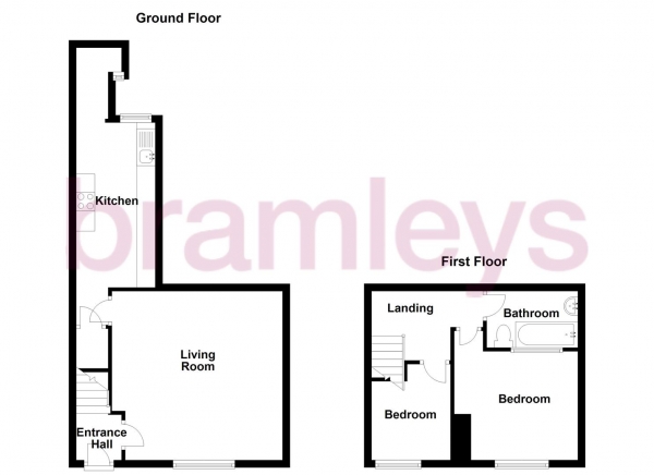 Floor Plan Image for 2 Bedroom Terraced House to Rent in New Mill Road, Brockholes, Holmfirth