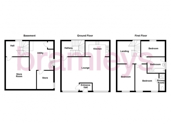 Floor Plan Image for 3 Bedroom End of Terrace House to Rent in Lower Wellhouse, Golcar, Huddersfield