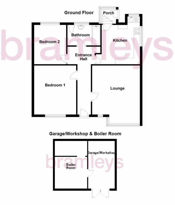 Floor Plan Image for 2 Bedroom Semi-Detached Bungalow for Sale in Regent Road, Kirkheaton, Huddersfield