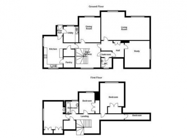 Floor Plan Image for 4 Bedroom Detached House to Rent in Grange Drive, Emley, Huddersfield