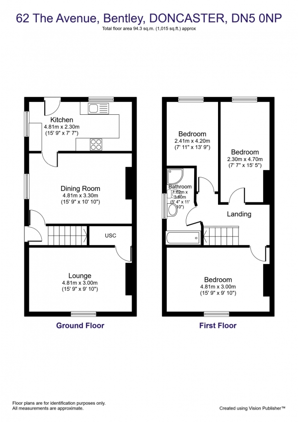 Floor Plan Image for 3 Bedroom Terraced House to Rent in The Avenue, Bentley, DN5