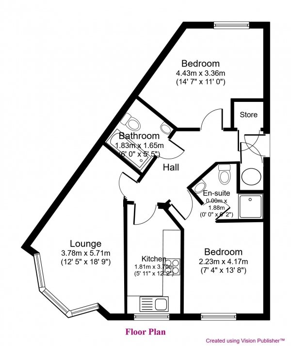 Floor Plan for 2 Bedroom Apartment to Rent in Jenkinson Grove, Armthorpe, Doncaster, DN3, 2FH - £173 pw | £750 pcm