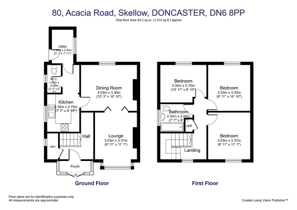 Floor Plan Image for 3 Bedroom Semi-Detached House to Rent in Acacia Road DN6 8PP