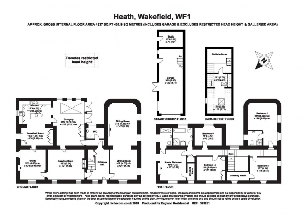 Floor Plan Image for 5 Bedroom Property for Sale in Heath, Wakefield, West Yorkshire, WF1