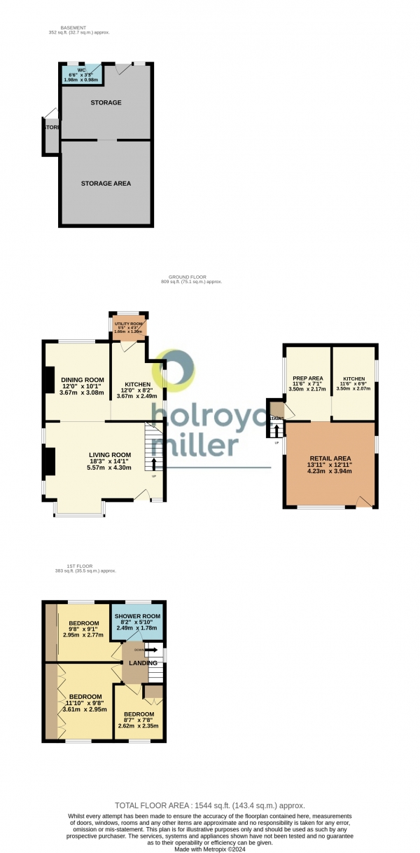 Floor Plan Image for 3 Bedroom Property for Sale in Wrenthorpe Road, Wrenthorpe, Wakefield, West Yorkshire, WF2