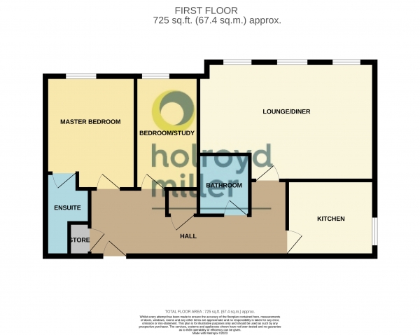 Floor Plan for 2 Bedroom Property for Sale in Prospect Place, New Street, Ossett, Wakefield, WF5, Ossett, Wakefield, WF5, 8BP -  &pound185,000