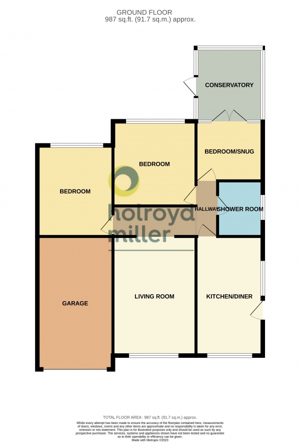 Floor Plan Image for 3 Bedroom Property for Sale in Ashdene Crescent, Crofton, Wakefield, West Yorkshire, WF4