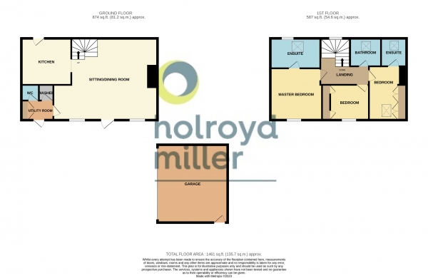 Floor Plan Image for 3 Bedroom Property for Sale in Brockswood Court, Walton, Wakefield, West Yorkshire, WF2