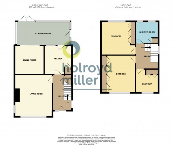 Floor Plan Image for 3 Bedroom Property for Sale in Woodside Avenue, Wrenthorpe, Wakefield, West Yorkshire, WF2