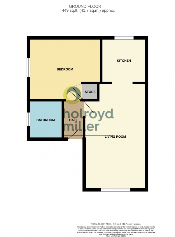 Floor Plan Image for 1 Bedroom Property for Sale in Bramley Close, East Ardsley, Wakefield, West Yorkshire, WF3