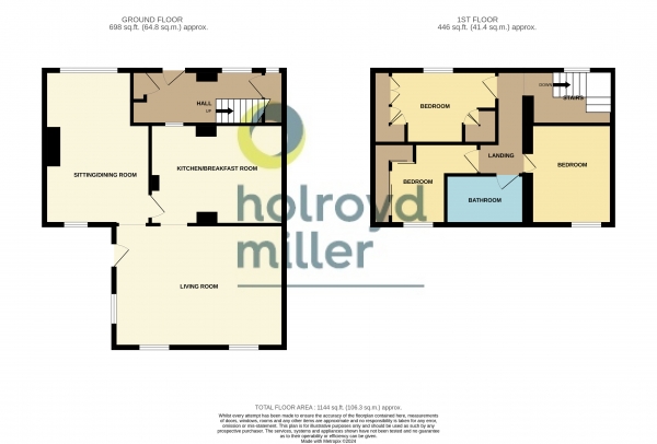 Floor Plan Image for 3 Bedroom Property for Sale in Huddersfield Road, Haigh, Barnsley, South Yorkshire, S75