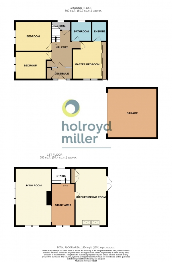 Floor Plan Image for 3 Bedroom Property for Sale in Hill Top Road, Newmillerdam, Wakefield, West Yorkshire, WF2