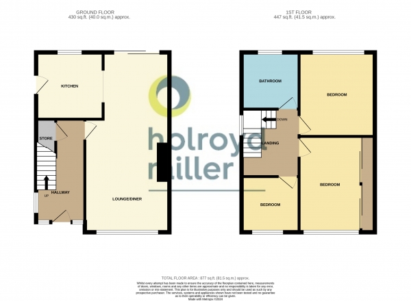 Floor Plan Image for 3 Bedroom Property for Sale in Riverdale Avenue, Stanley, Wakefield, West Yorkshire, WF3