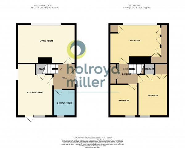 Floor Plan Image for 3 Bedroom Property for Sale in Dudfleet Lane, Horbury, Wakefield, West Yorkshire, WF4