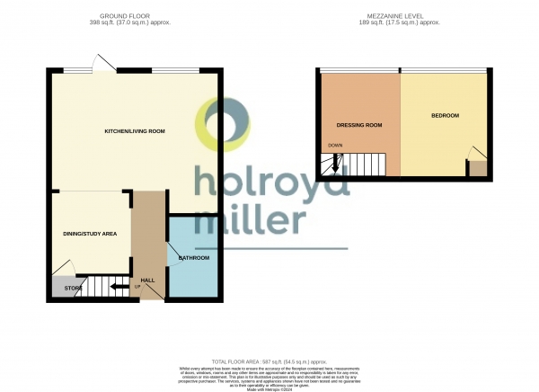 Floor Plan Image for 1 Bedroom Property for Sale in Ledgard Wharf, Mirfield, West Yorkshire, WF14