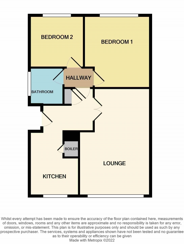 Floor Plan Image for 2 Bedroom Property to Rent in Thornes Moor Close, Wakefield, West Yorkshire, WF2