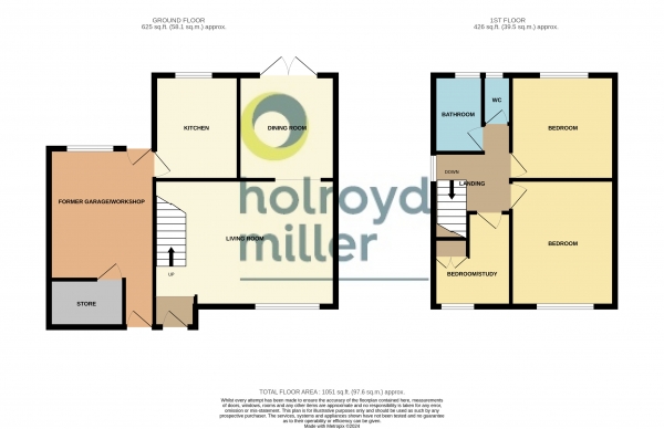 Floor Plan Image for 3 Bedroom Property for Sale in High Woodlands, East Ardsley, Wakefield, WF3