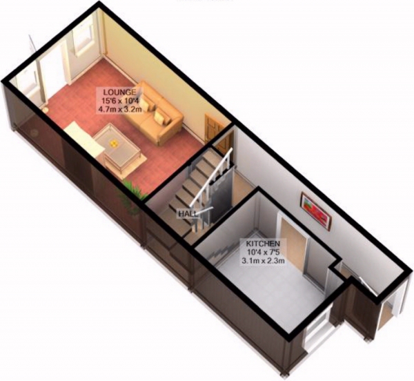 Floor Plan Image for 2 Bedroom Terraced House for Sale in Cowdray Close, Leamington