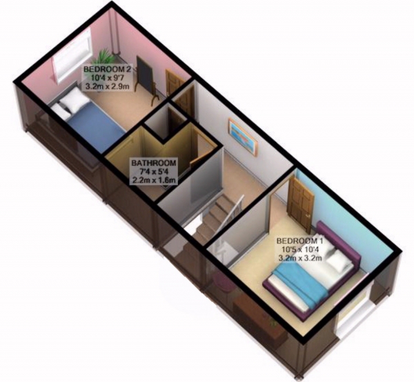 Floor Plan Image for 2 Bedroom Terraced House for Sale in Cowdray Close, Leamington