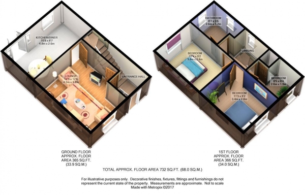 Floor Plan Image for 3 Bedroom Semi-Detached House for Sale in Barnard Close, Leamington Spa