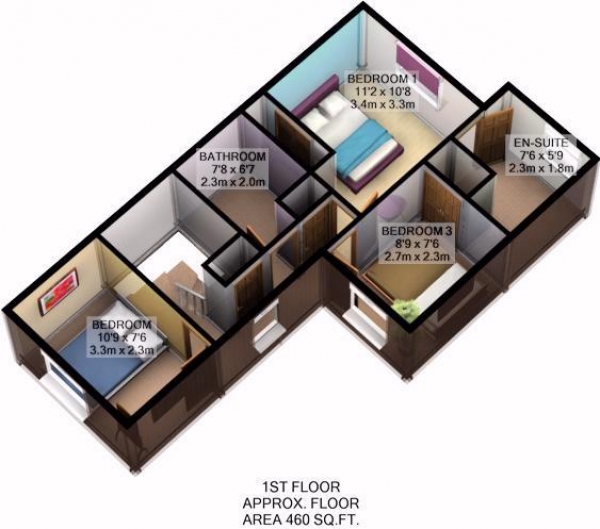 Floor Plan Image for 3 Bedroom Semi-Detached House for Sale in Bolyfant Crescent, Whitnash, Leamington Spa