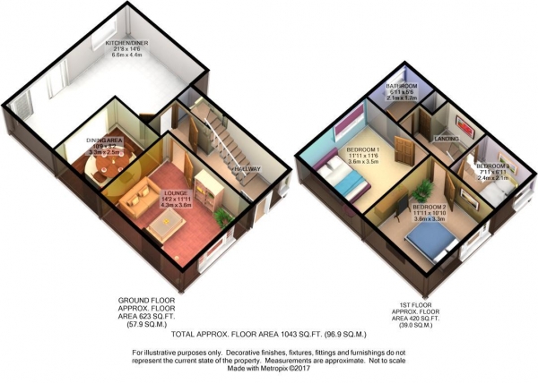 Floor Plan Image for 3 Bedroom Semi-Detached House for Sale in Kelvin Road, Leamington Spa