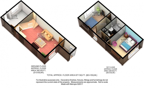 Floor Plan Image for 2 Bedroom Terraced House for Sale in Grassington Avenue, Warwick