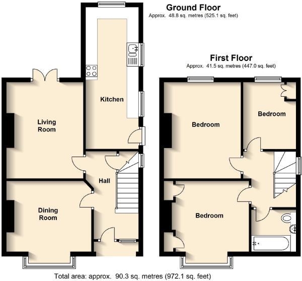 Floor Plan Image for 3 Bedroom Semi-Detached House for Sale in Wathen Road, Leamington