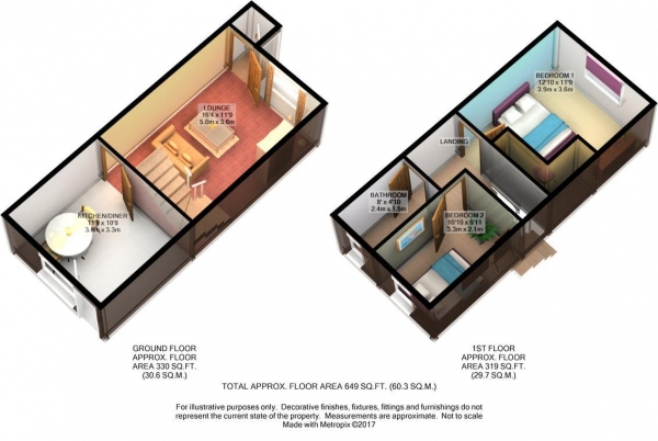 Floor Plan Image for 2 Bedroom Terraced House for Sale in Austin Edwards Drive, Warwick