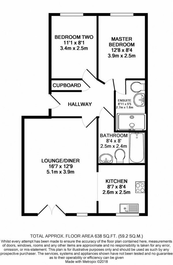 Floor Plan Image for 2 Bedroom Apartment for Sale in Sir Thomas White Close, Warwick