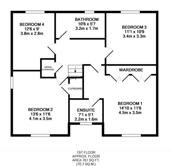 Floor Plan Image for 4 Bedroom Detached House for Sale in Madras Road, Meon Vale, Stratford-Upon-Avon