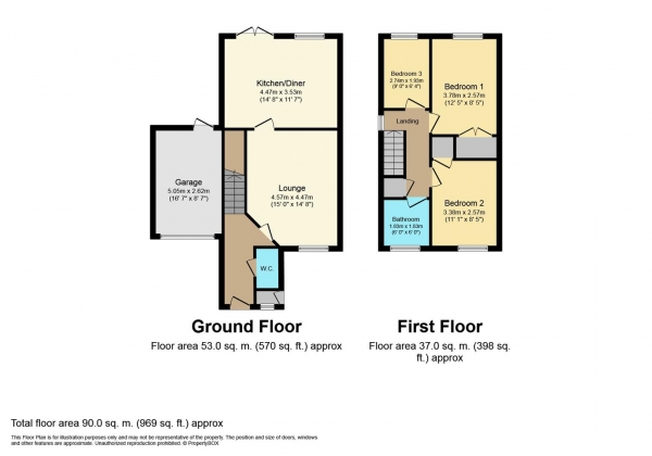 Floor Plan Image for 3 Bedroom End of Terrace House for Sale in Glendower Approach, Heathcote