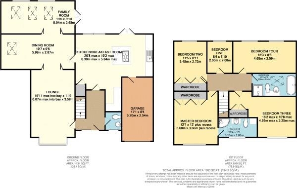 Floor Plan Image for 5 Bedroom Detached House for Sale in Simpkins Close, Weston Under Wetherley, Leamington Spa