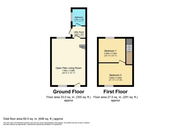 Floor Plan Image for 2 Bedroom Property for Sale in Cross Road, Leamington Spa