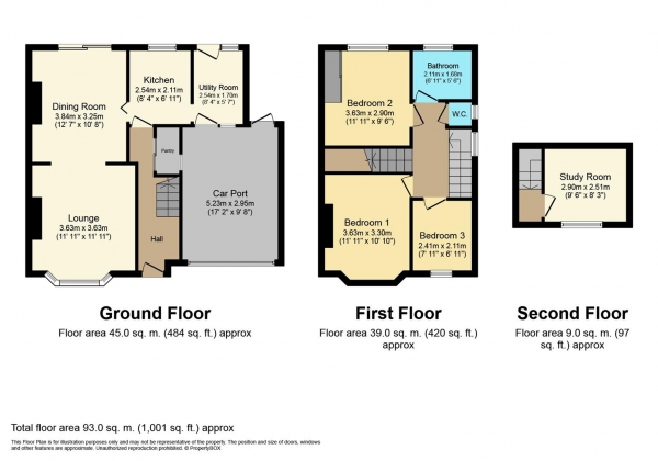 Floor Plan Image for 3 Bedroom Semi-Detached House for Sale in Melton Road, Leamington Spa