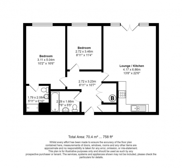 Floor Plan Image for 2 Bedroom Apartment for Sale in Livery Street, Leamington Spa